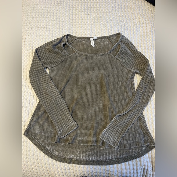 Free people waffle knit long sleeve top - Picture 2 of 2